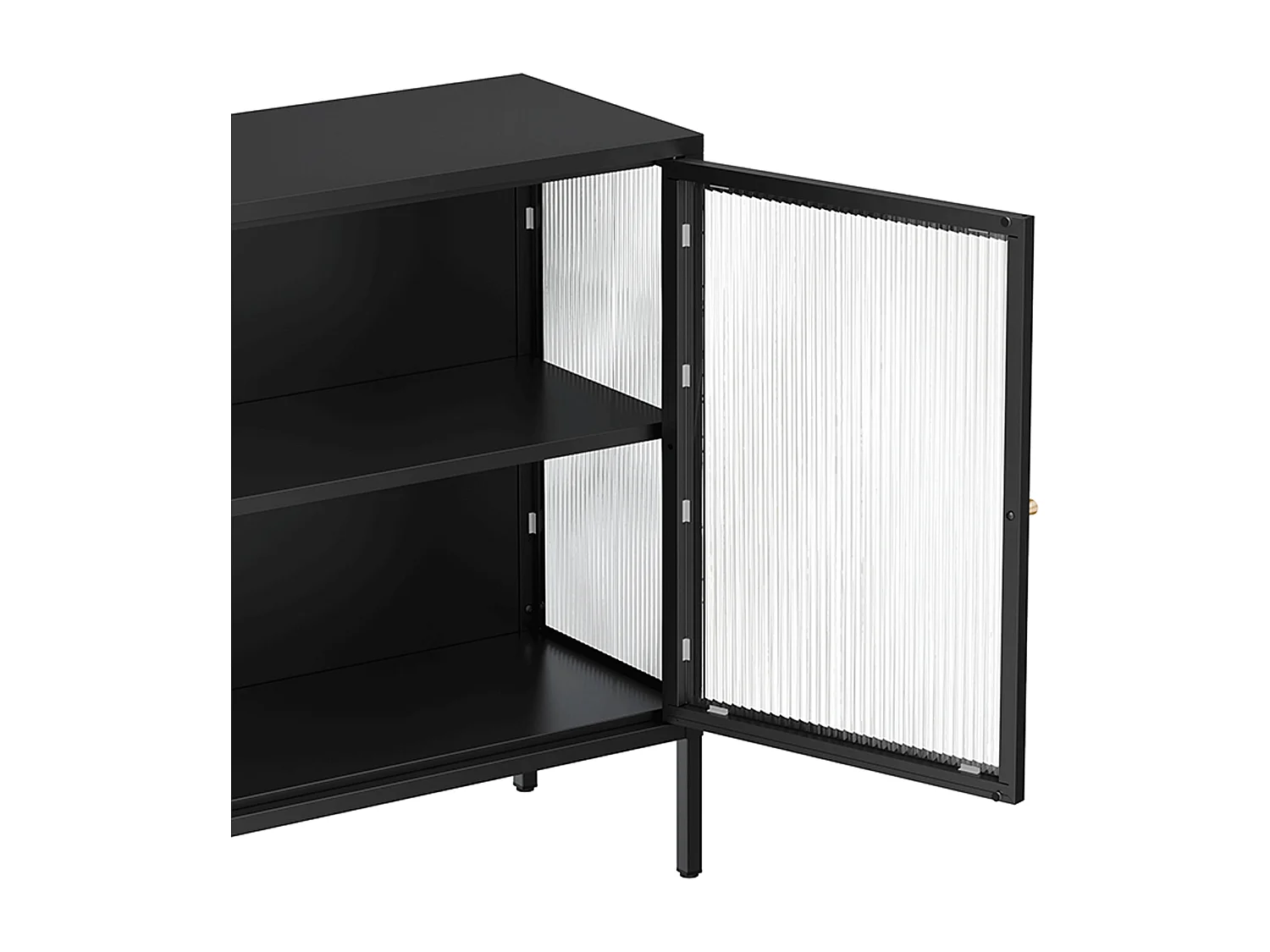 Buffet moderne 3 portes L140 cm en métal noir