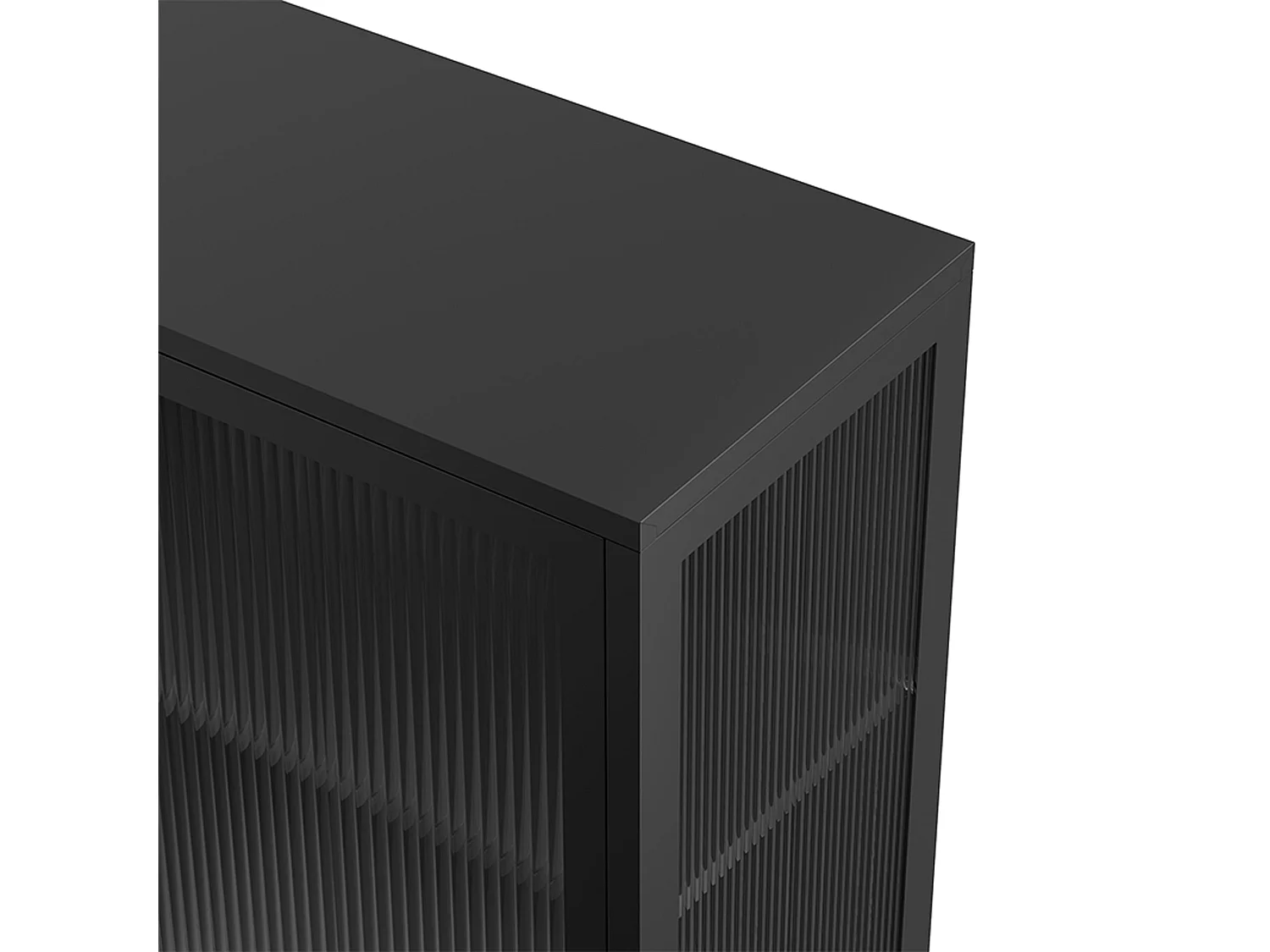 Buffet moderne 3 portes L140 cm en métal noir