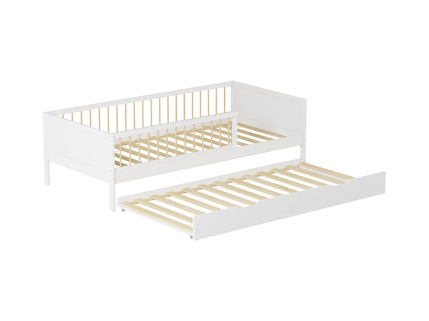 Lit gigogne pour enfant 190x90cm blanc ADAM - HAPPY GARDEN