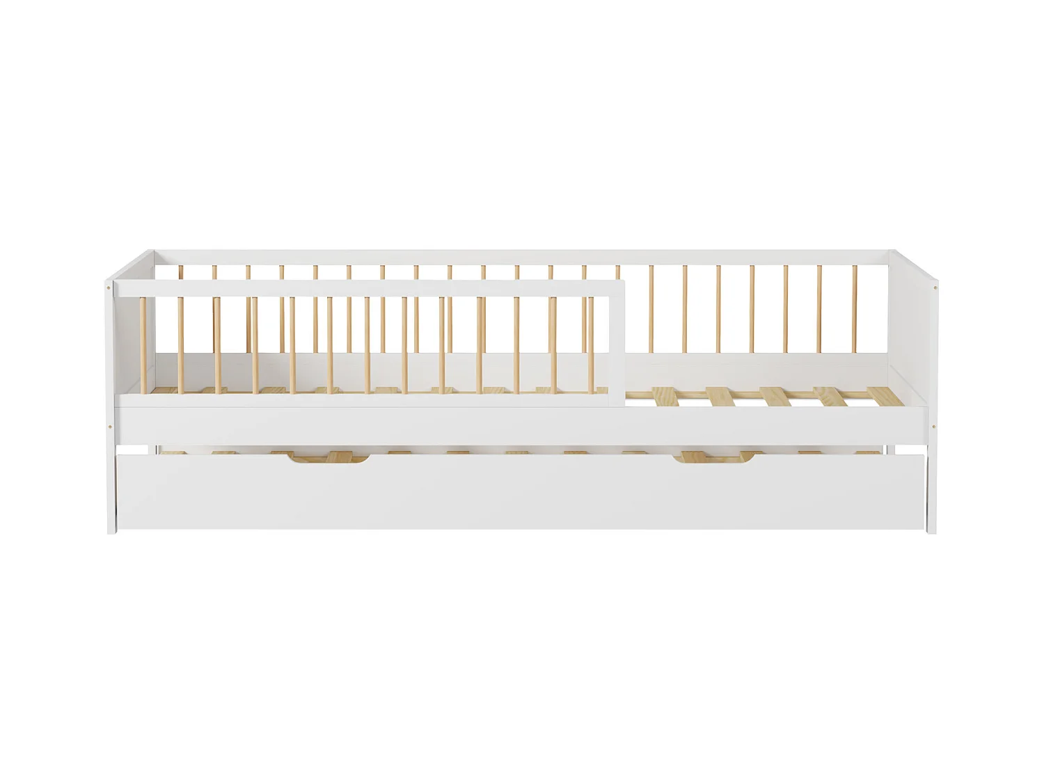 Lit gigogne pour enfant 190x90cm blanc ADAM - HAPPY GARDEN