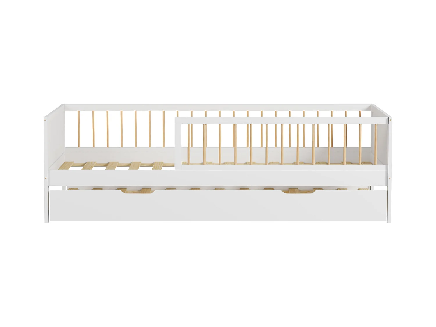 Lit gigogne pour enfant 190x90cm blanc ADAM - HAPPY GARDEN