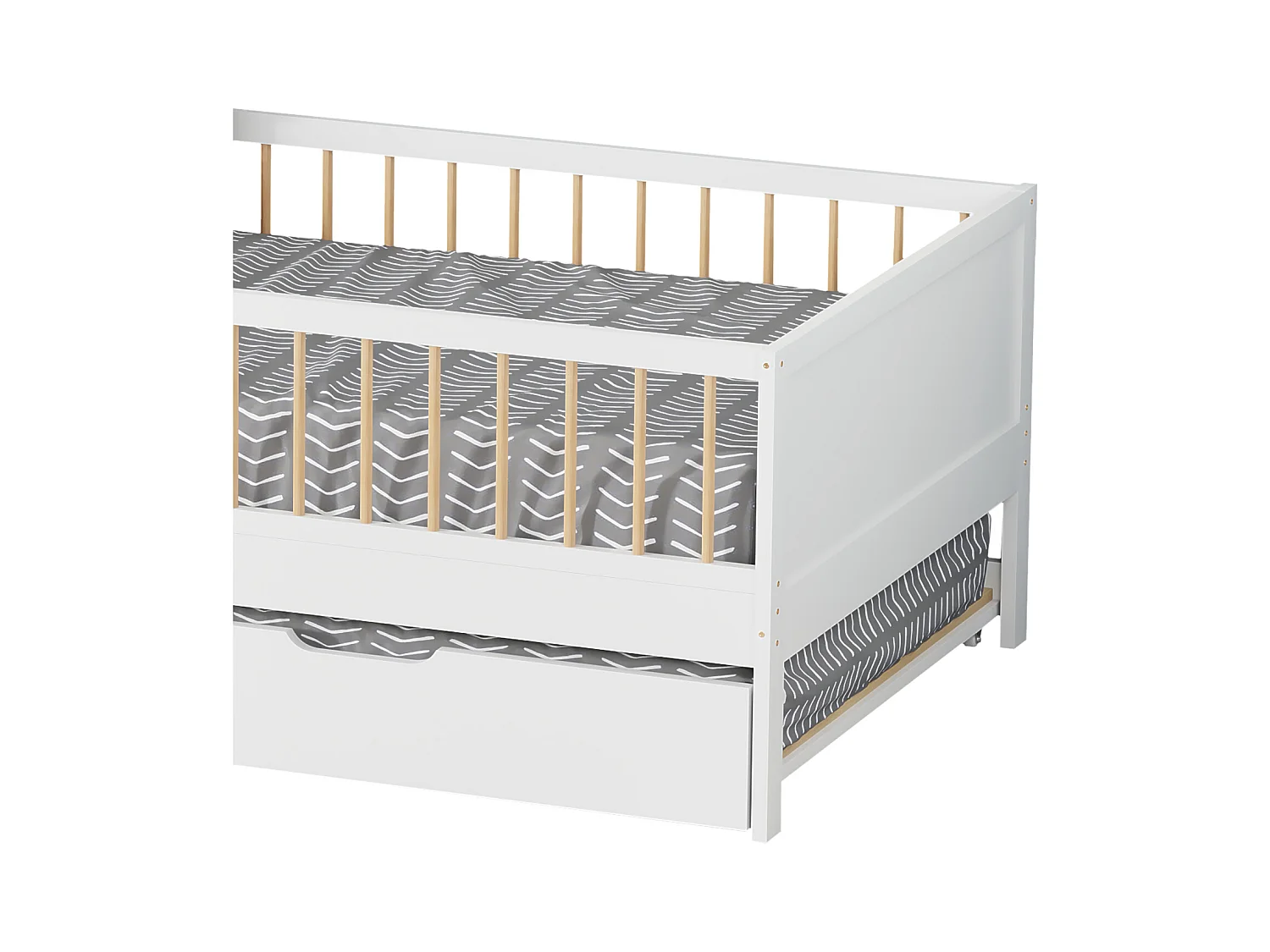 Lit gigogne pour enfant 190x90cm blanc ADAM - HAPPY GARDEN