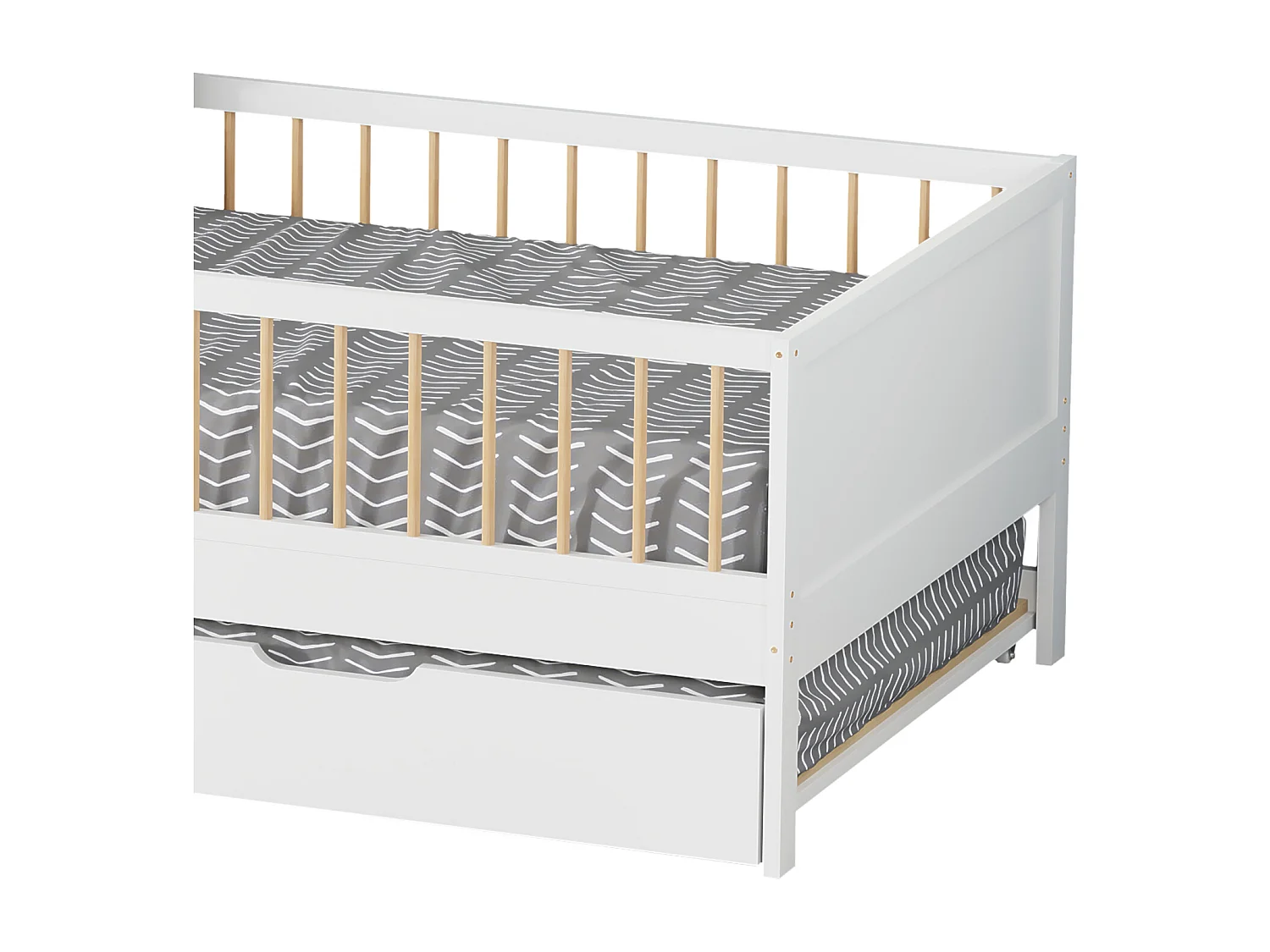 Kinder onderschuifbed 190x90cm wit ADAM