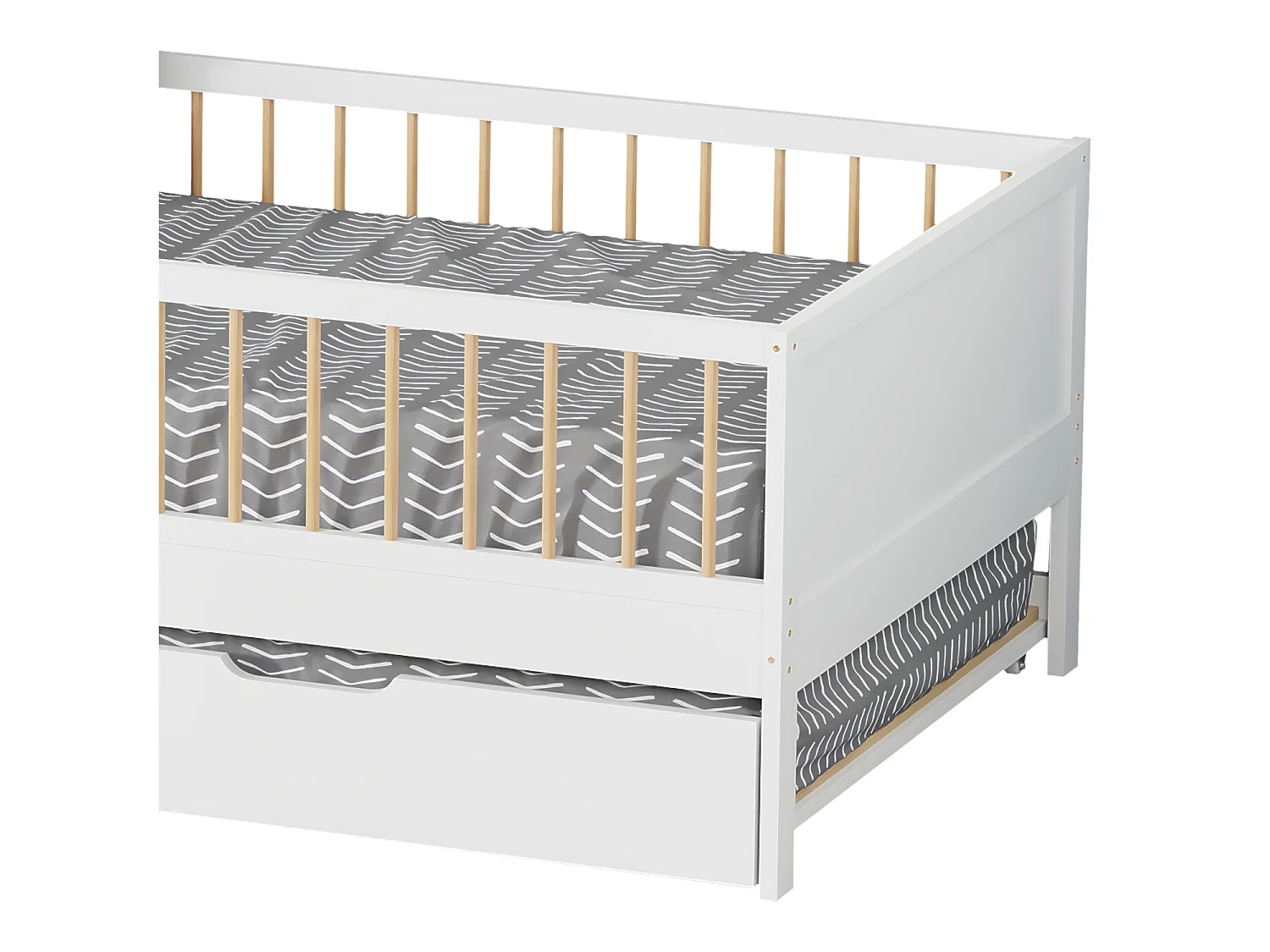 Cama com gavetão para crianças 190x90cm branco ADAM