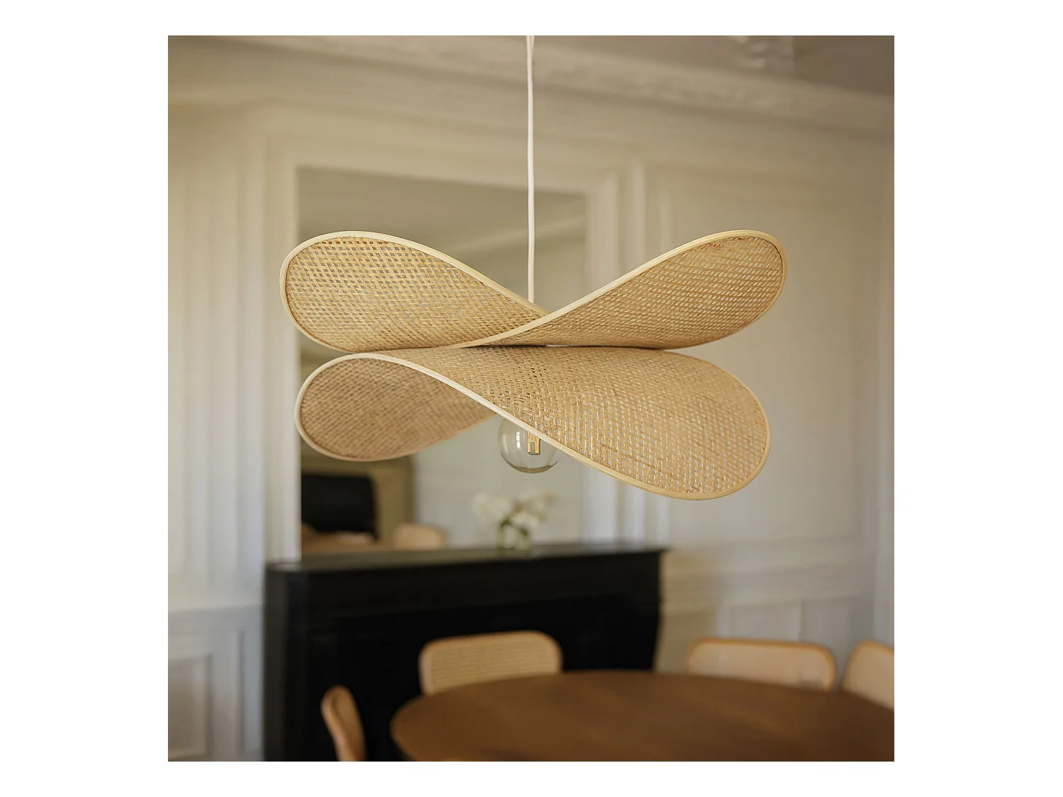 Now's Home - Suspension En Bambou Naturel 80x70x30cm Luciole