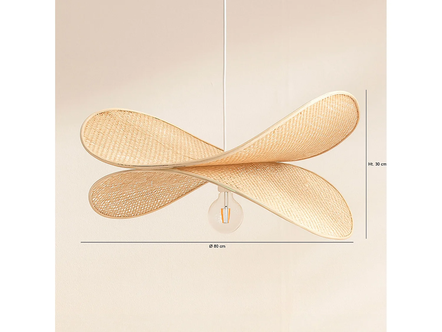 Now's Home - Suspension En Bambou Naturel Luciole