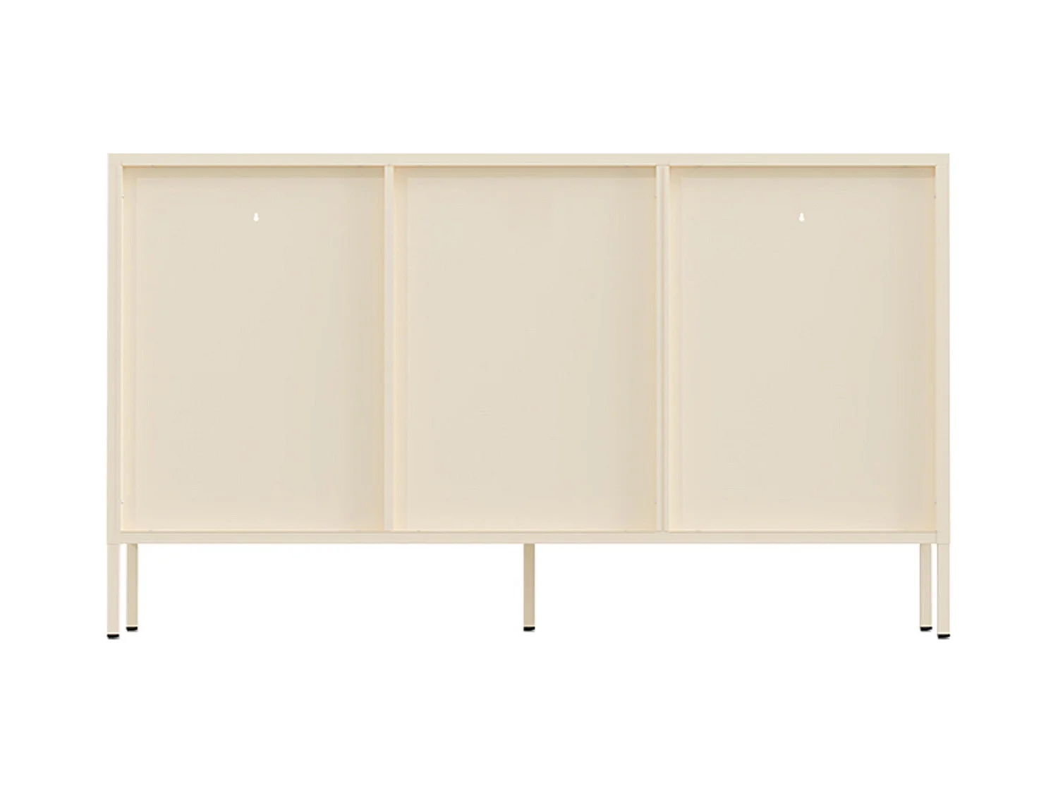 Buffet moderne 3 portes L140 cm en métal écru