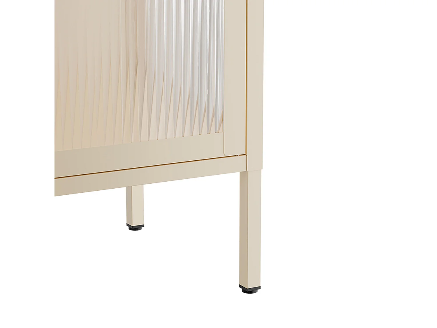 Buffet moderne 3 portes L140 cm en métal écru