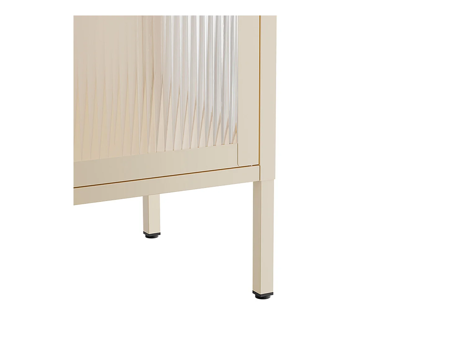 Moderne buffetkast met 3 deuren, L 140 cm, ecru metaal