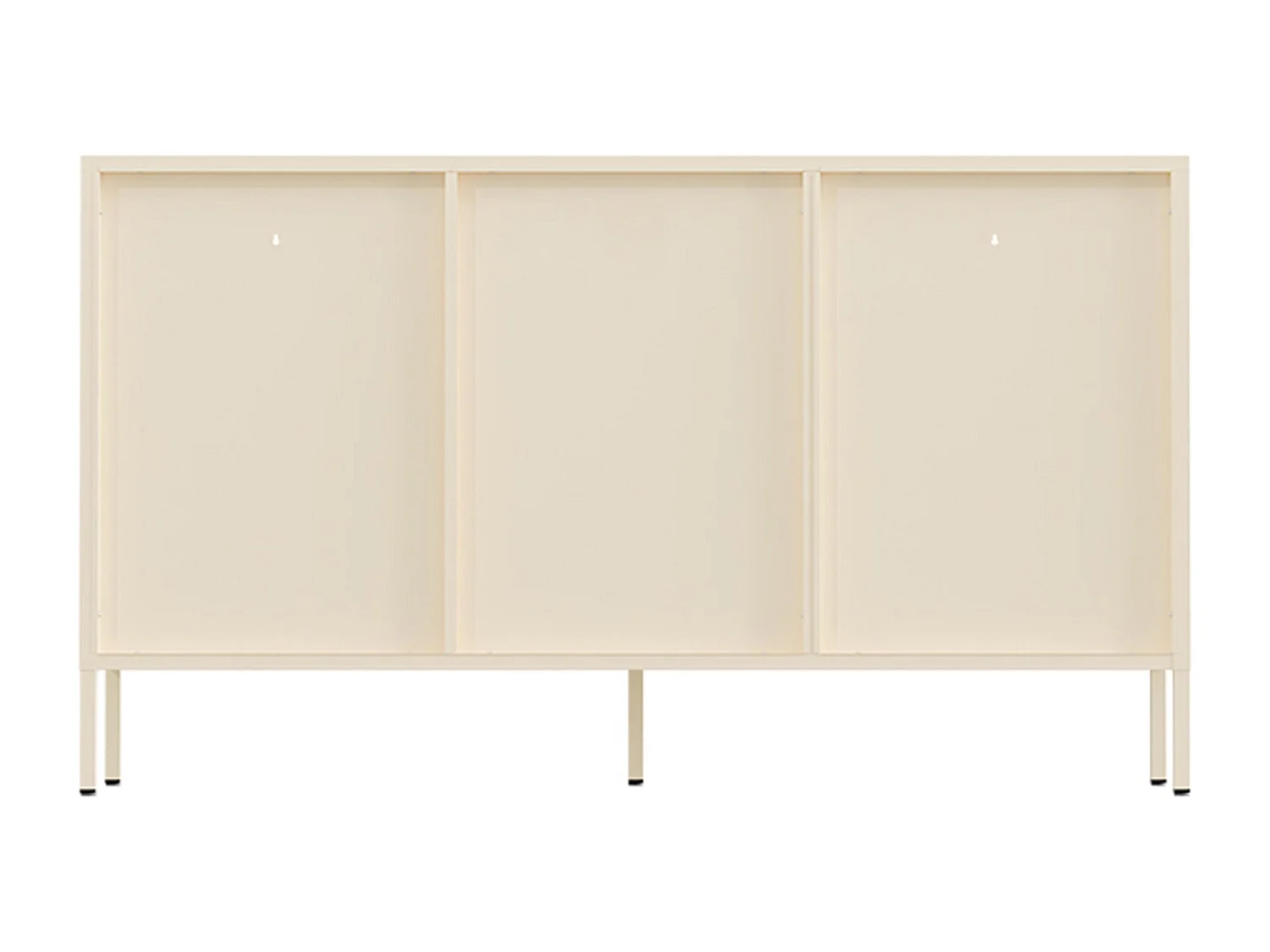 Moderne buffetkast met 3 deuren, L 140 cm, ecru metaal