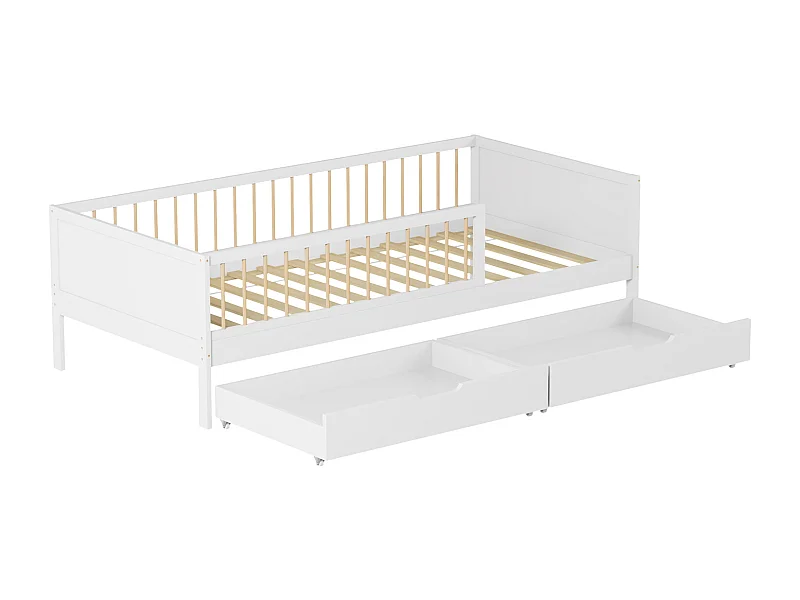 Letto per bambini 190x90cm bianco con cassetti ADAM - HAPPY GARDEN