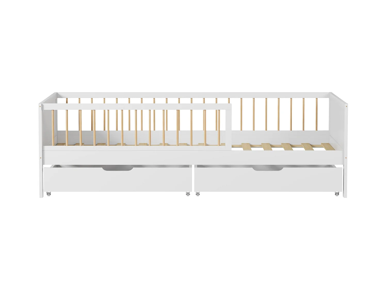 Lit pour enfant 190x90cm blanc avec tiroirs ADAM - HAPPY GARDEN