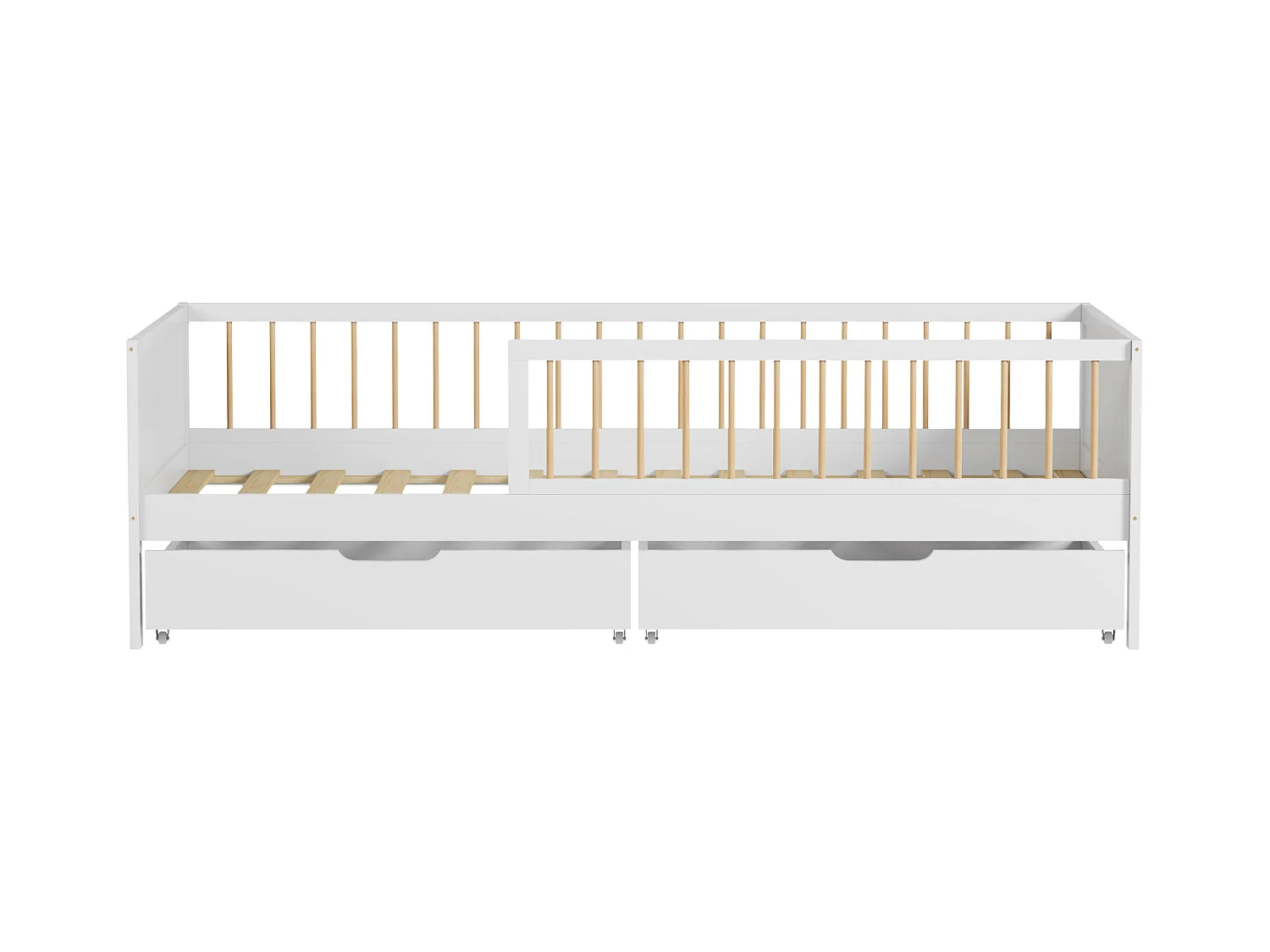 Lit pour enfant 190x90cm blanc avec tiroirs ADAM - HAPPY GARDEN