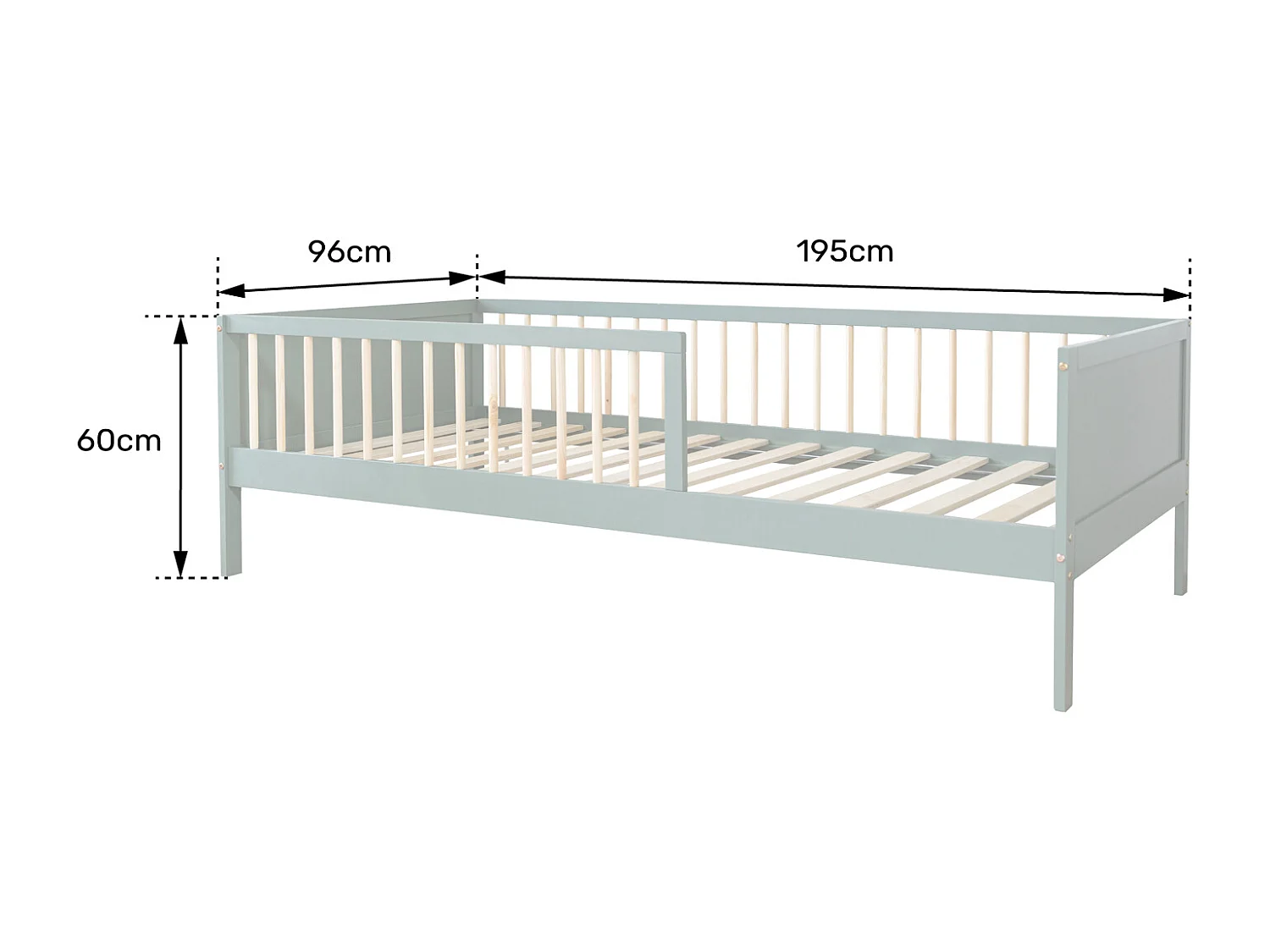 Lit pour enfant 190x90cm blanc avec tiroirs ADAM - HAPPY GARDEN