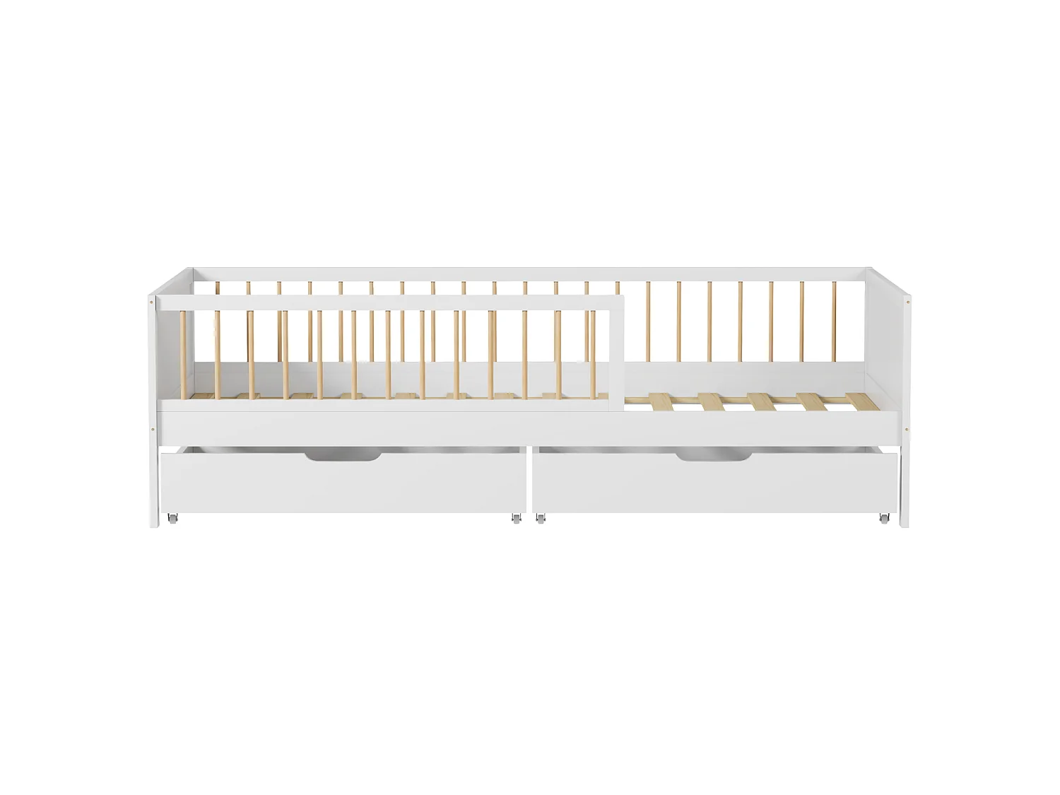 Lit pour enfant 190x90cm blanc avec tiroirs ADAM - HAPPY GARDEN