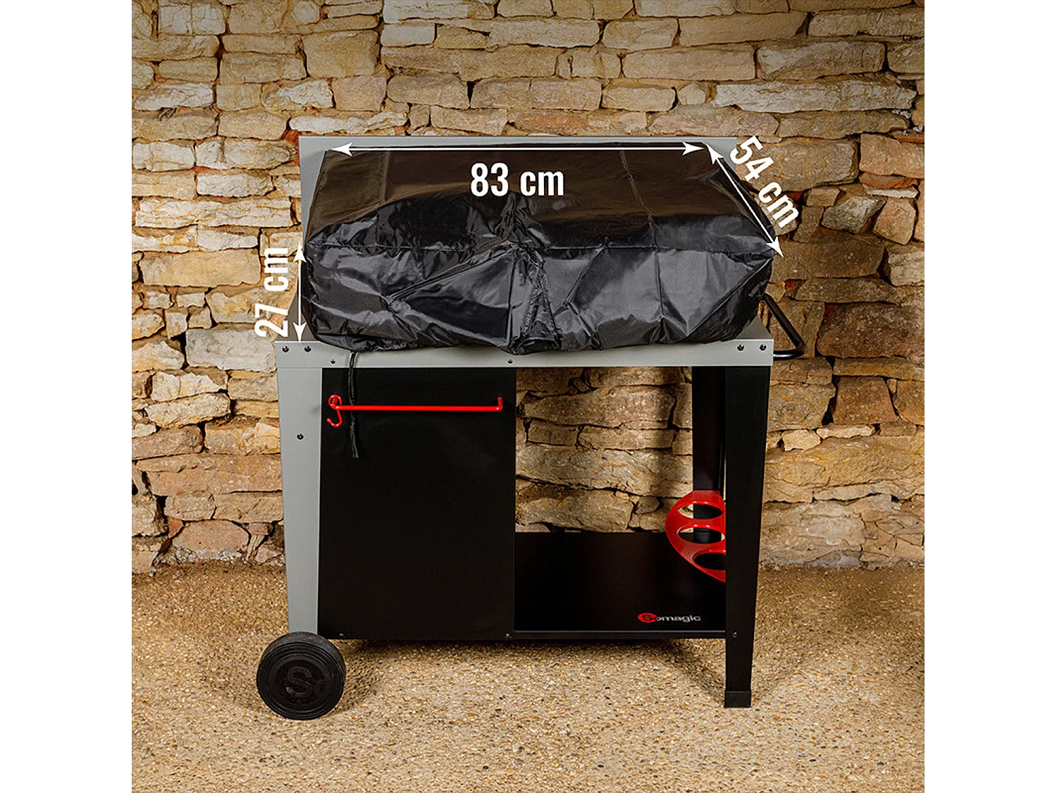 Afdekking L 83 B 54 x H 27 cm voor bakplaat