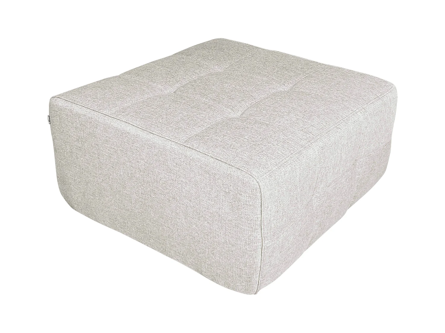 Pouf intérieur en tissu écru