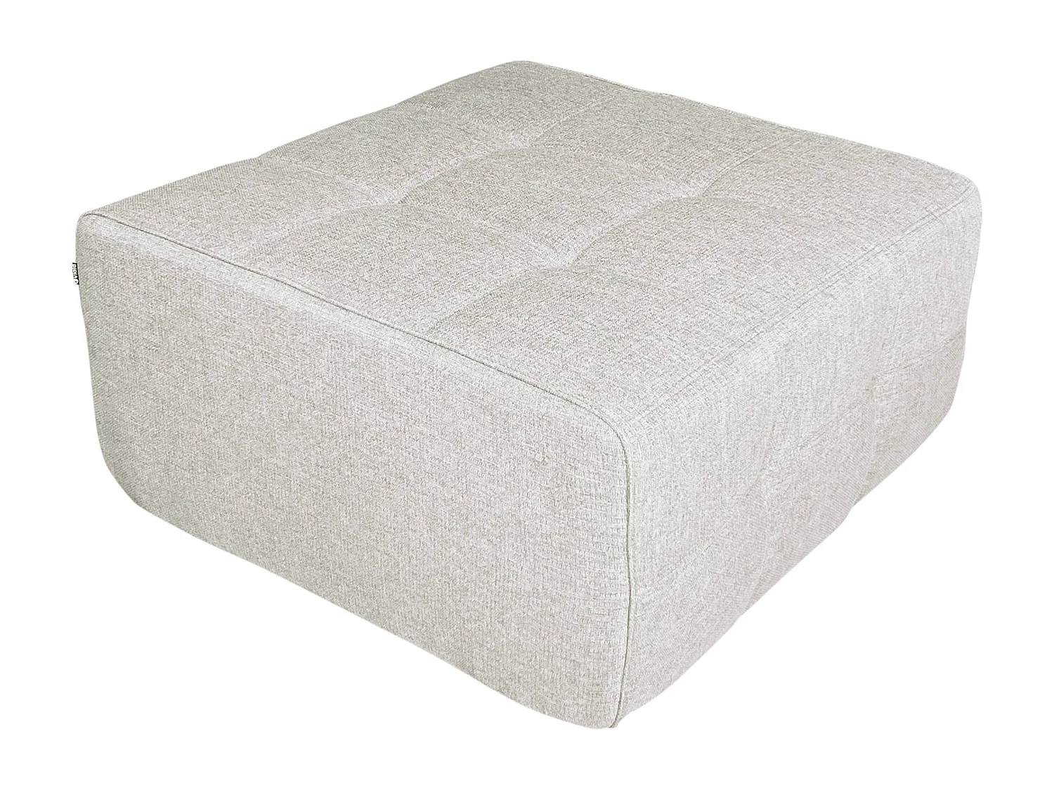 Pouf intérieur en tissu écru