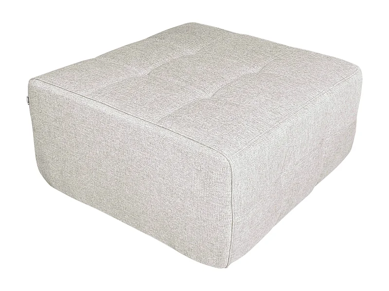 Pouf intérieur en tissu écru