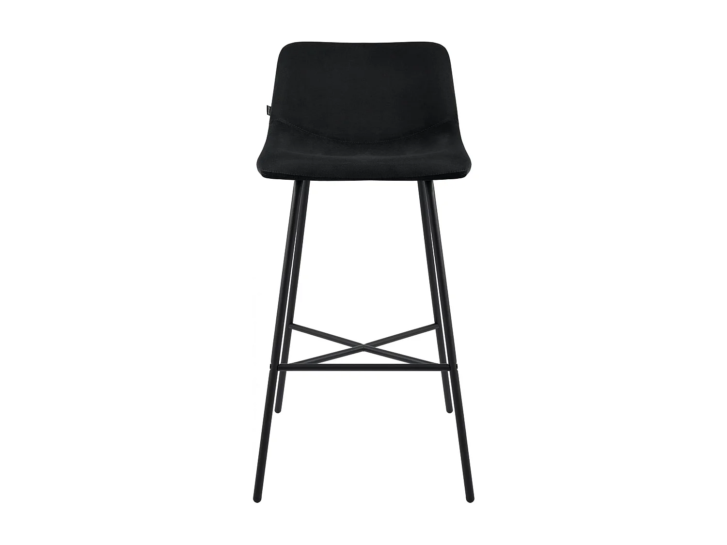 Tabouret de bar - Velours - Noir - Altona
