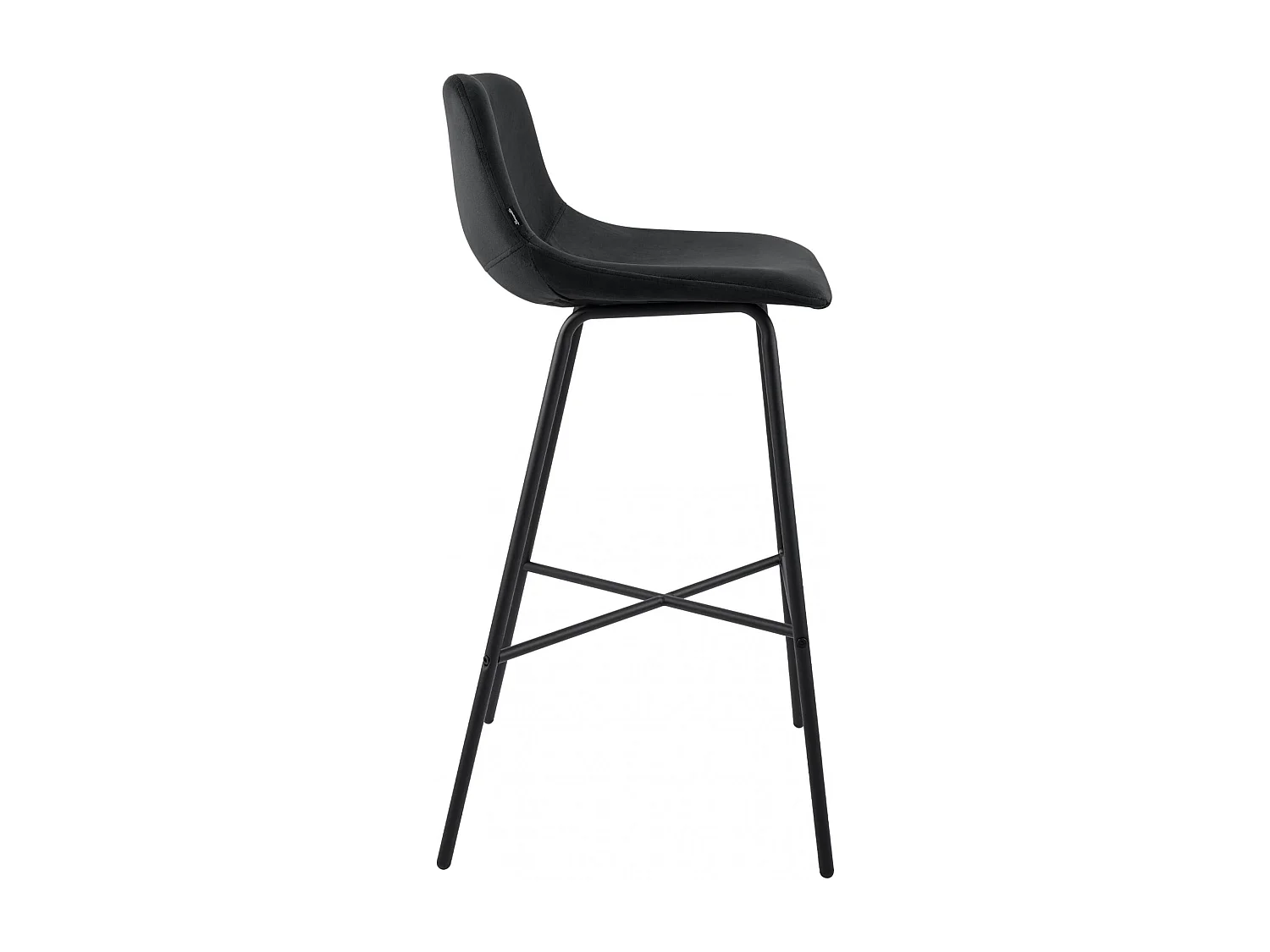 Tabouret de bar - Velours - Noir - Altona
