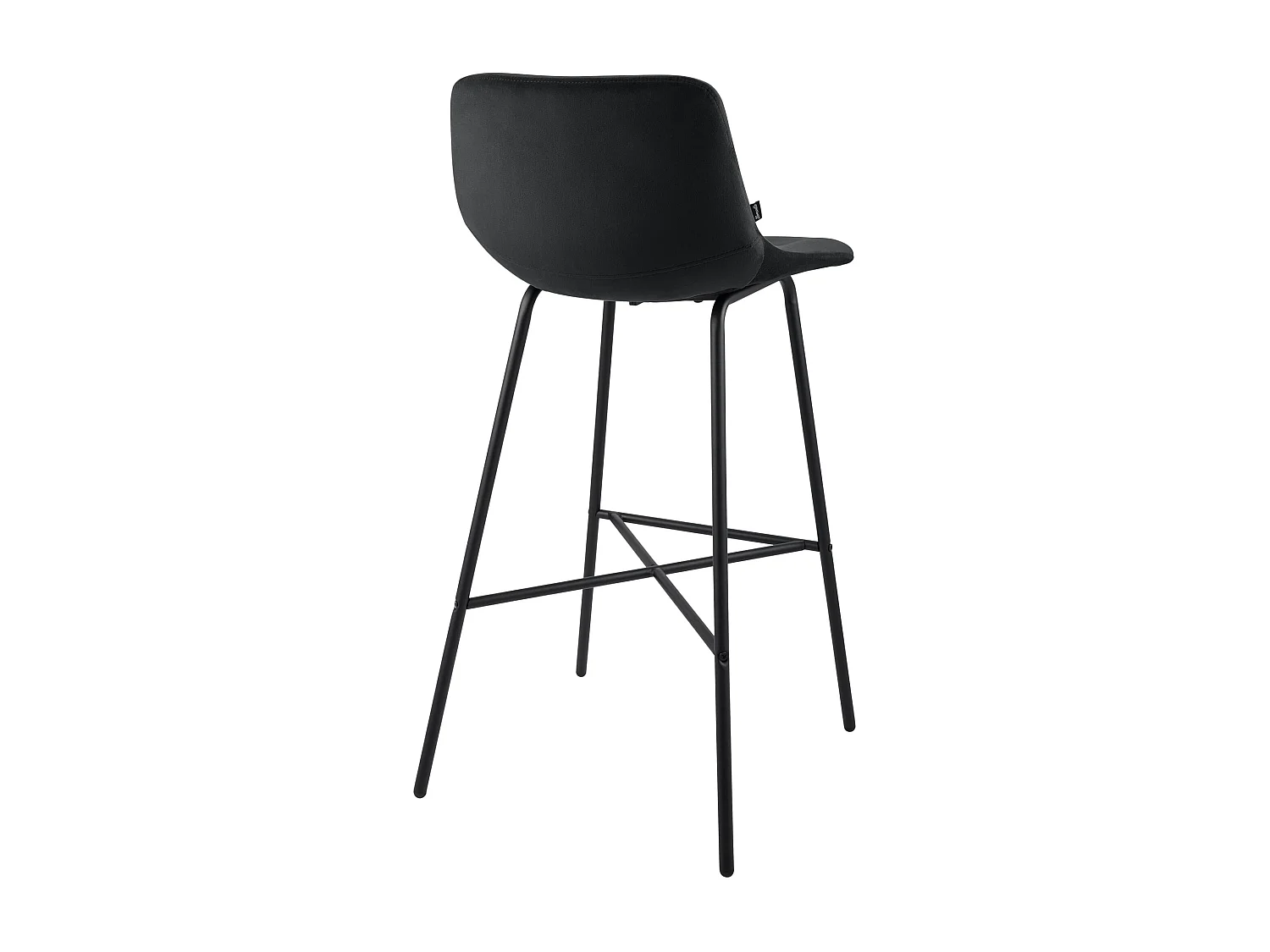Tabouret de bar - Velours - Noir - Altona