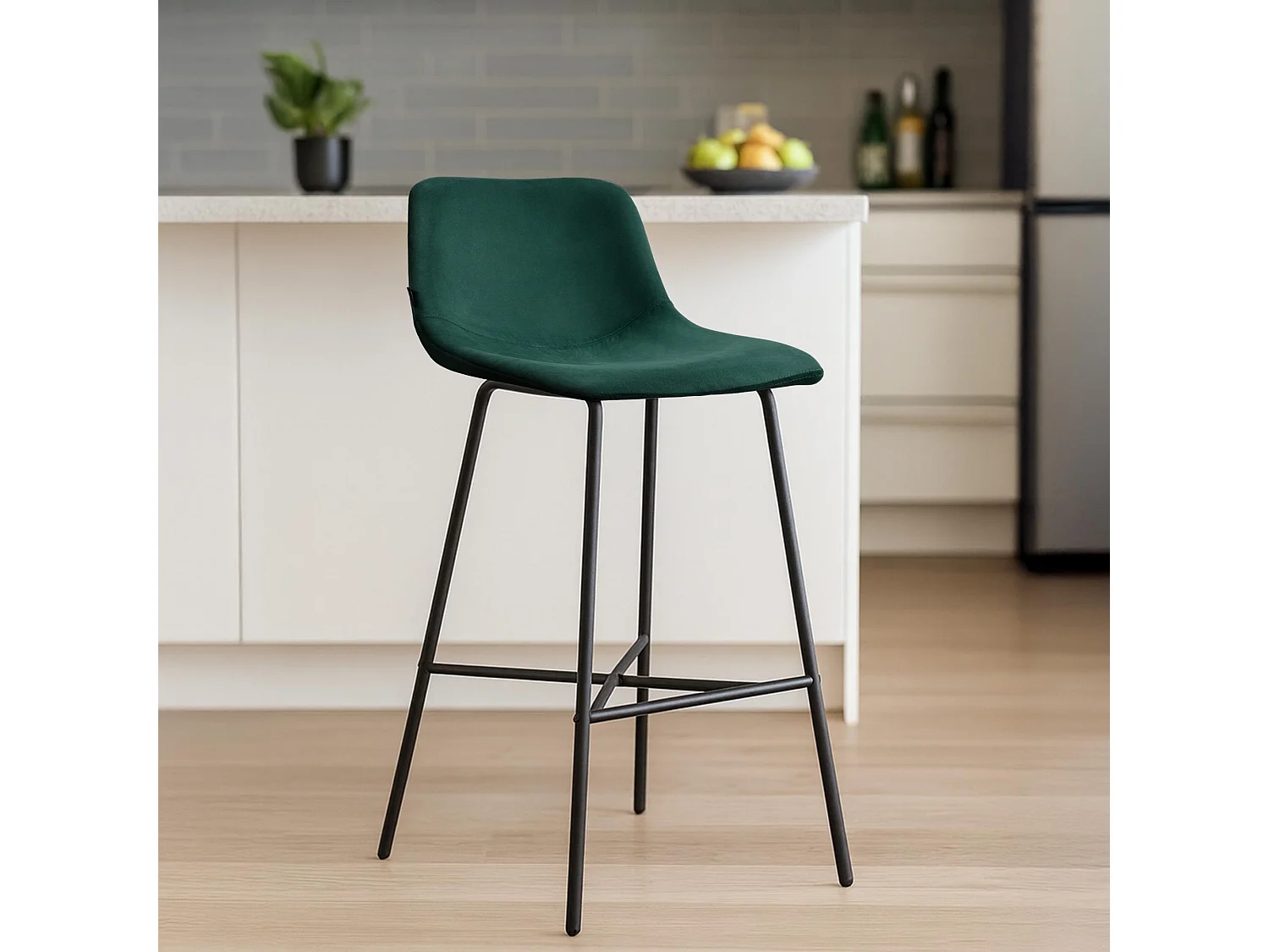 Tabouret de bar - Velours - Vert - Altona