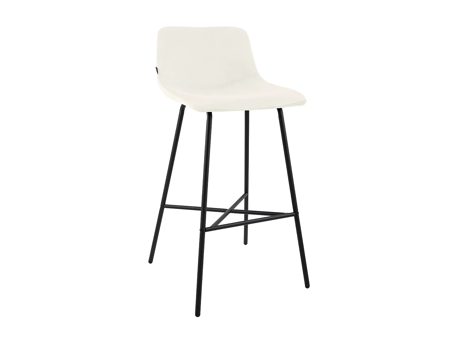 Tabouret de bar - Velours - Crème - Altona