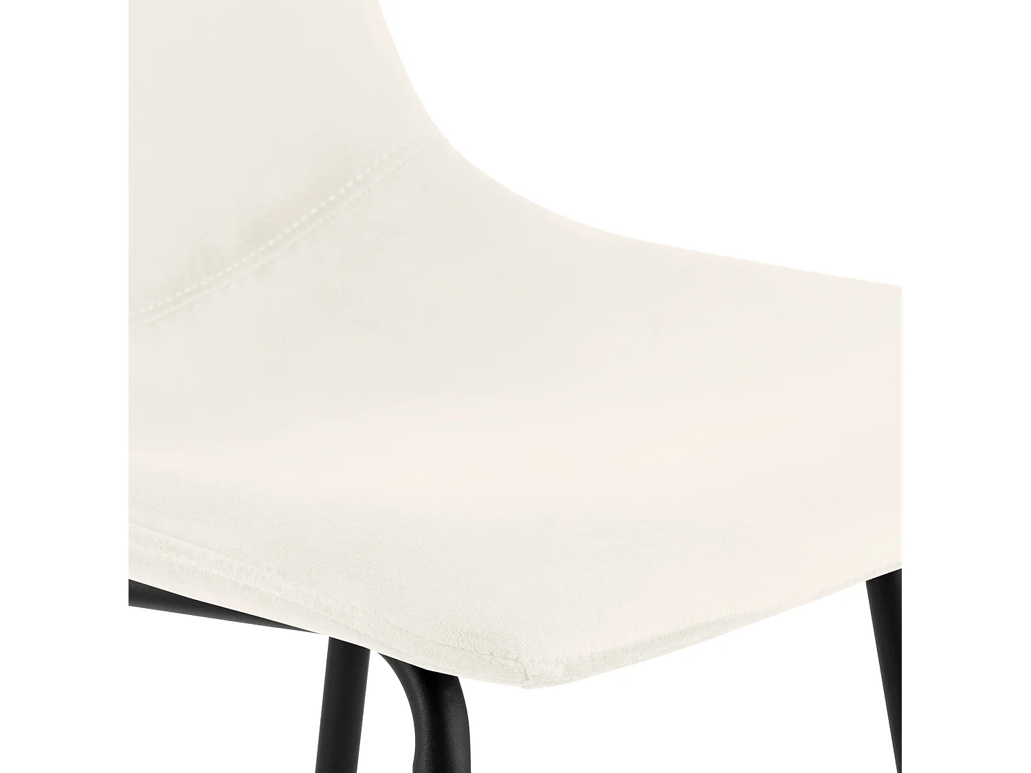 Tabouret de bar - Velours - Crème - Altona