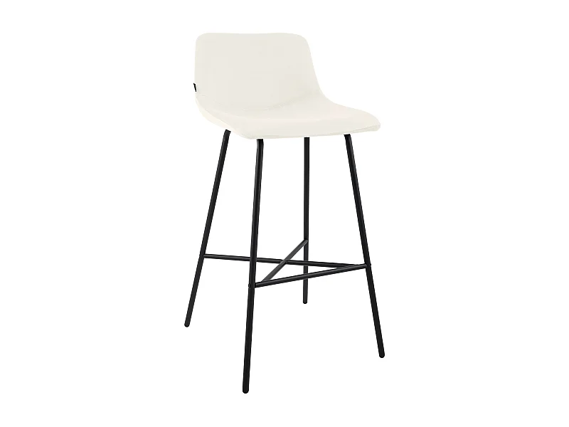 Tabouret de bar - Velours - Crème - Altona