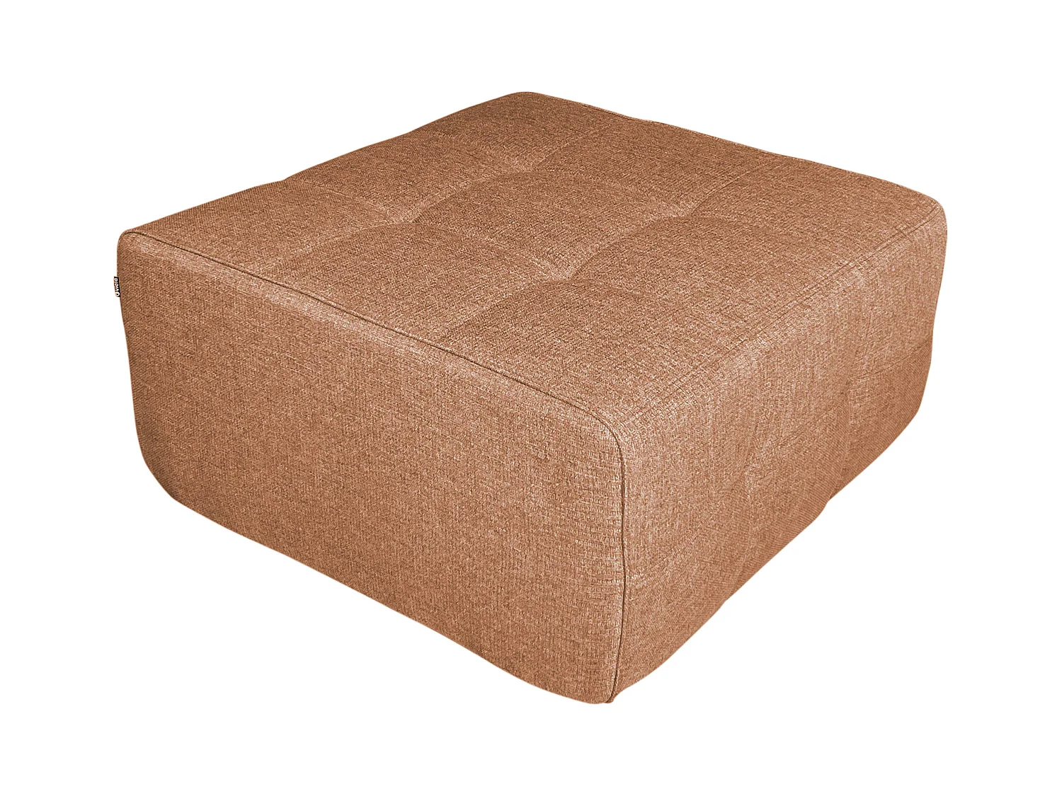 Poef van terracotta stof