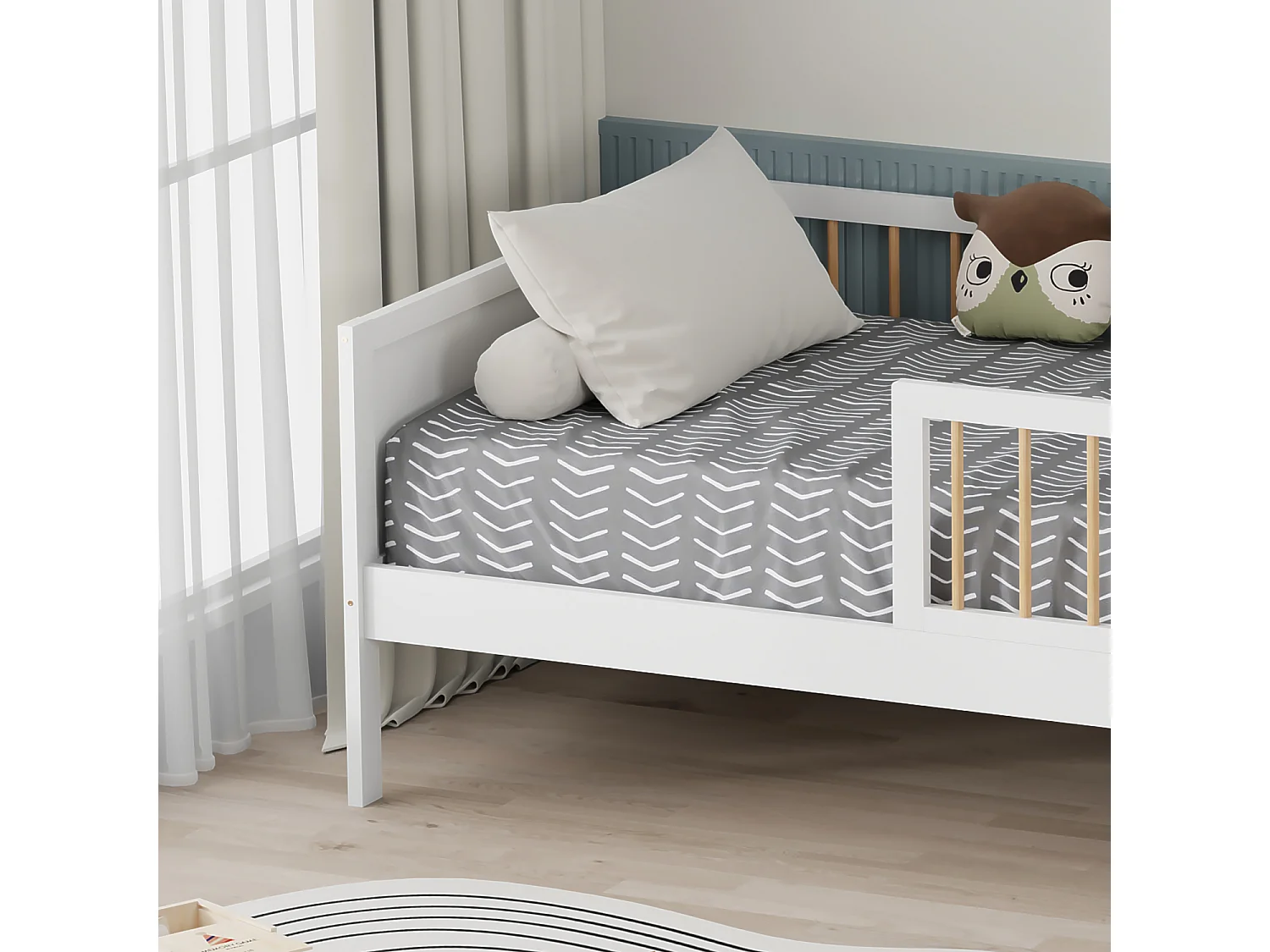Lit pour enfant 190x90cm blanc ADAM - HAPPY GARDEN