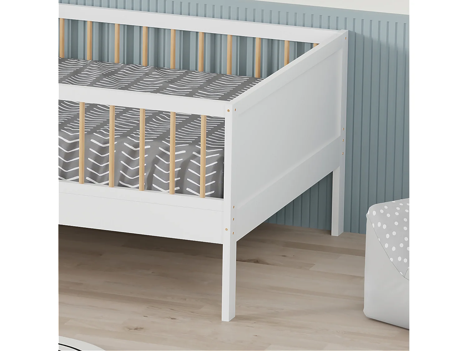 Lit pour enfant 190x90cm blanc ADAM - HAPPY GARDEN