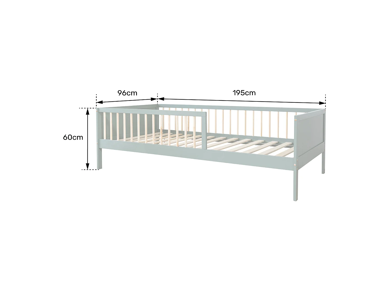 Lit pour enfant 190x90cm blanc ADAM - HAPPY GARDEN