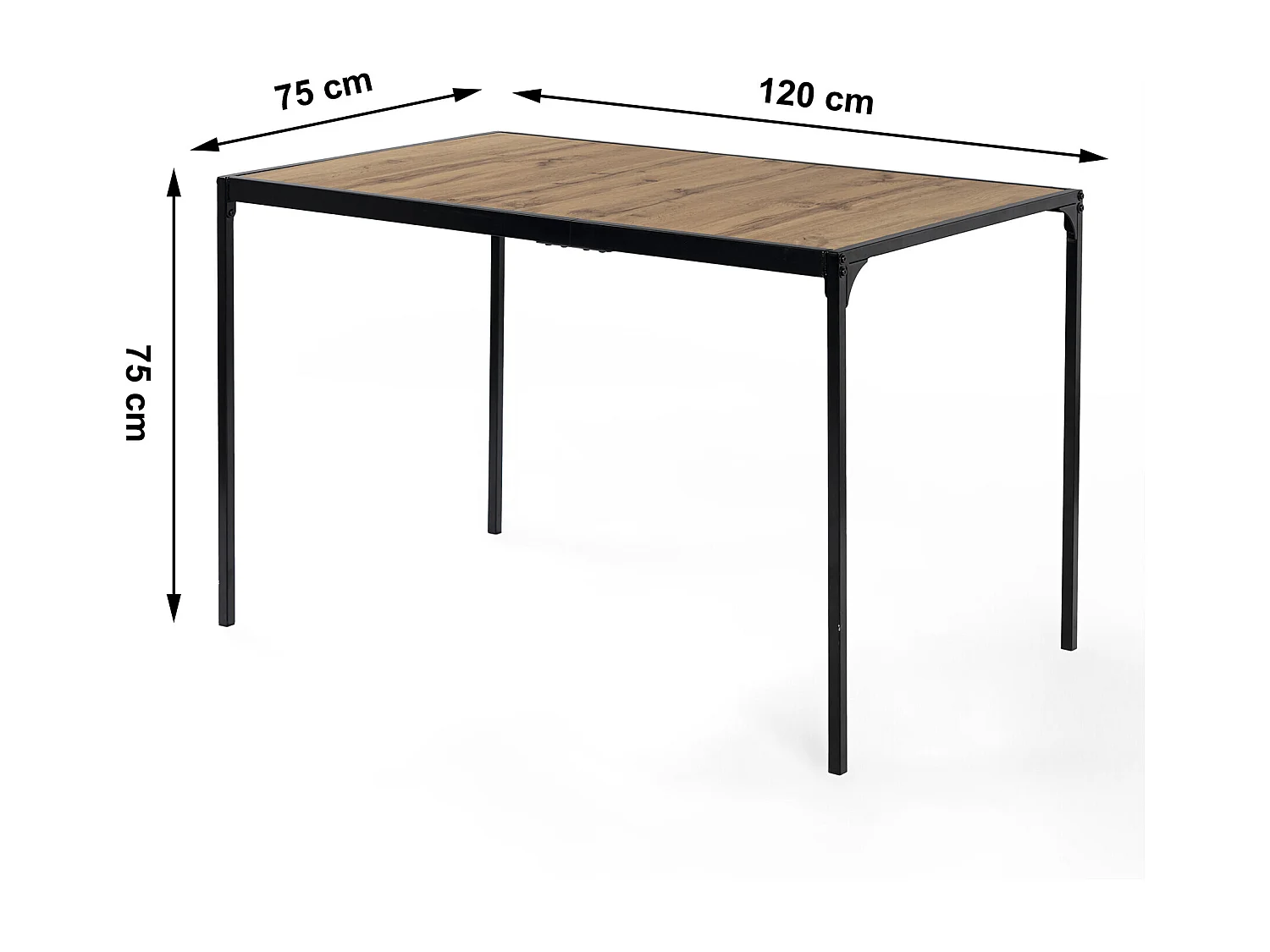 URBAN MEUBLE Ensemble table à manger bois foncé et 4 chaises beige