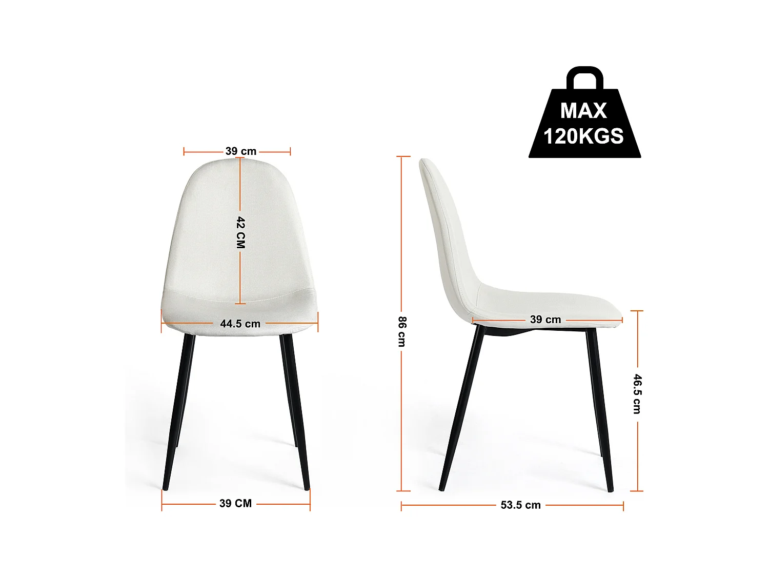 URBAN MEUBLE Ensemble table à manger bois foncé et 4 chaises beige