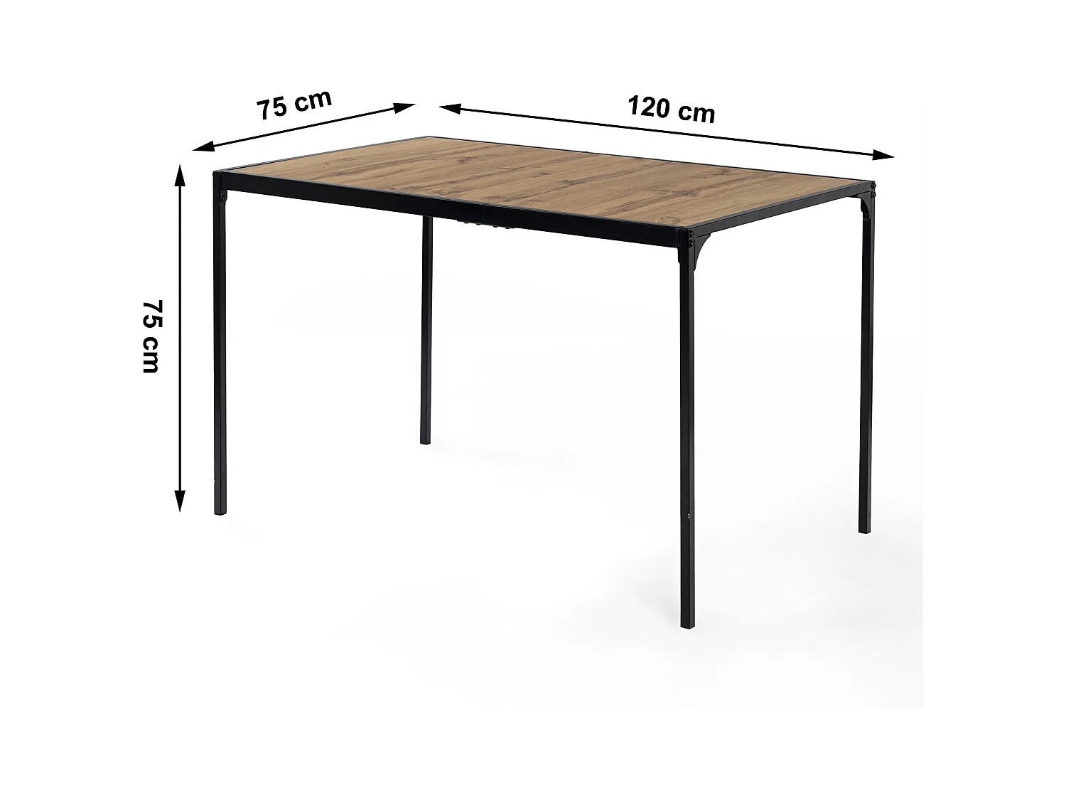 URBAN MEUBLE Ensemble table à manger bois foncé et 4 chaises beige