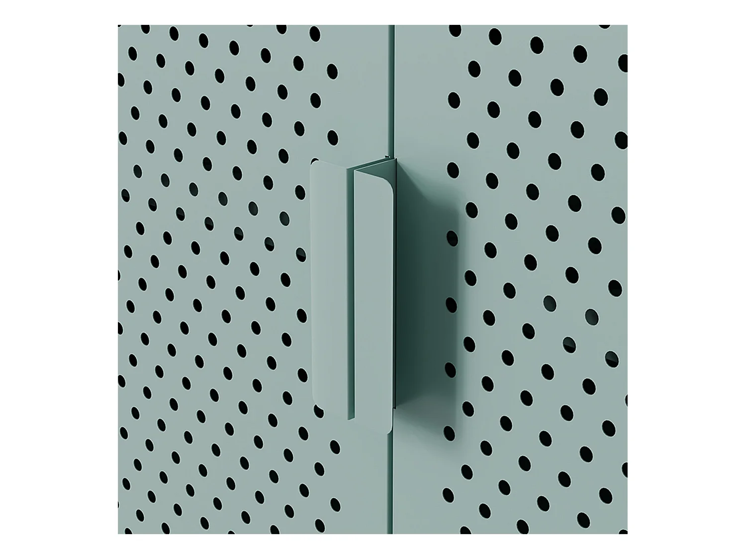 Buffet moderne 2 portes L100 cm en métal vert sauge