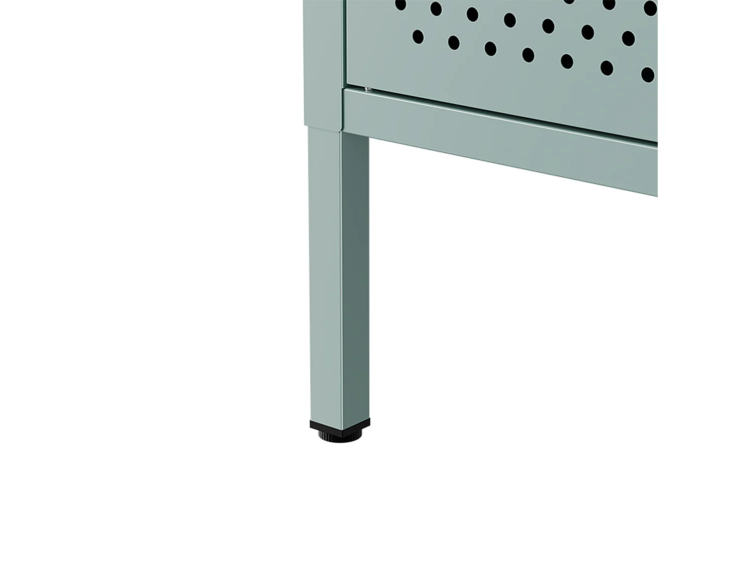 Moderne buffetkast met 2 deuren L100 cm van saliegroen metaal