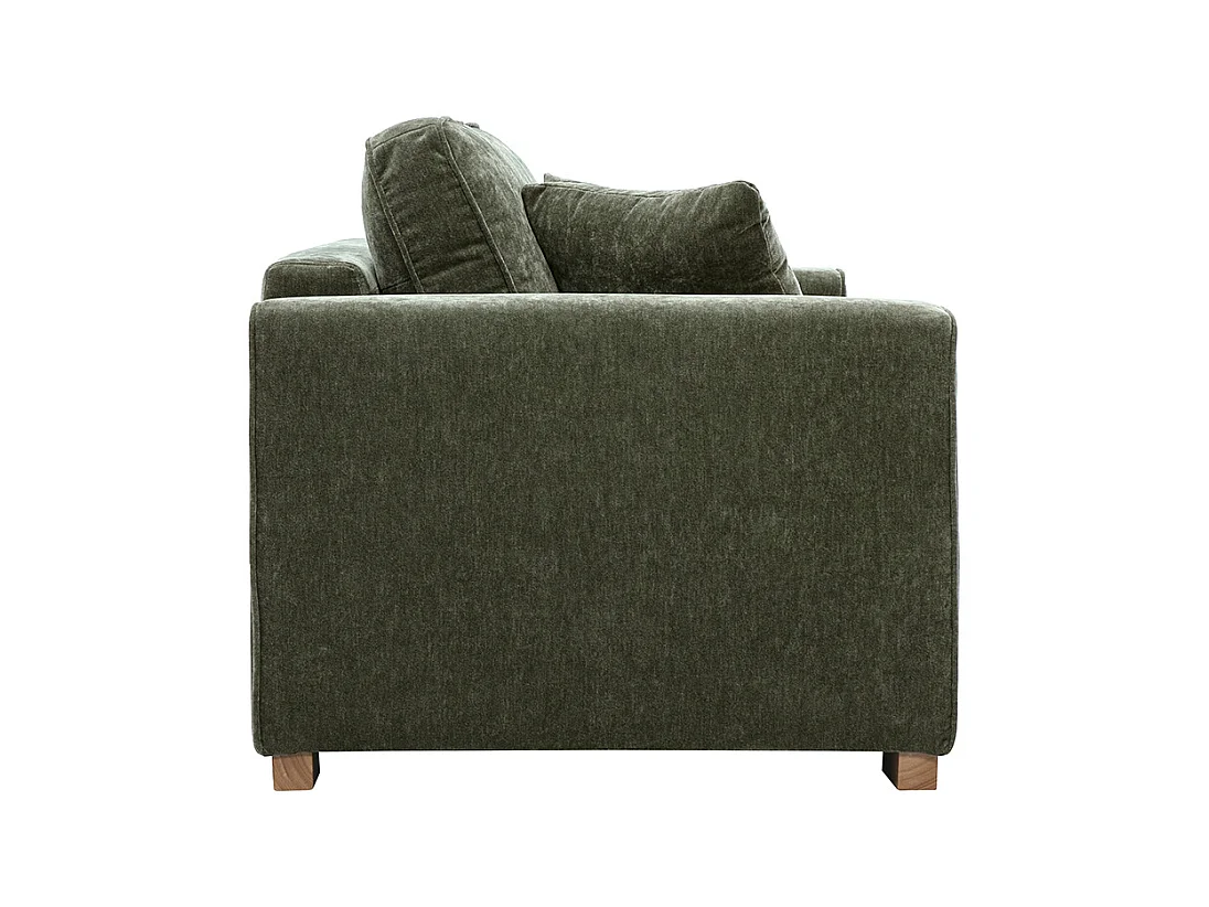 Divano design 3 posti in tessuto effetto velluto verde kaki PEPPER