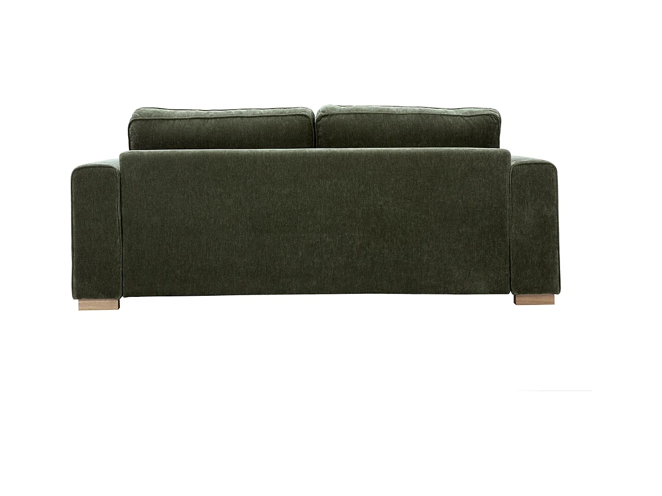 Divano design 3 posti in tessuto effetto velluto verde kaki PEPPER