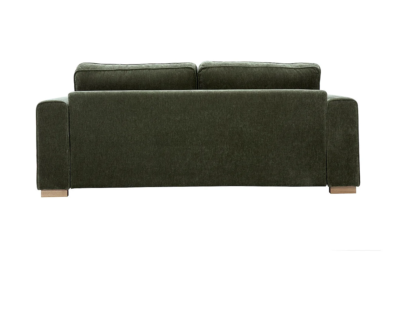 Canapé design 3 places en tissu effet velours vert kaki PEPPER