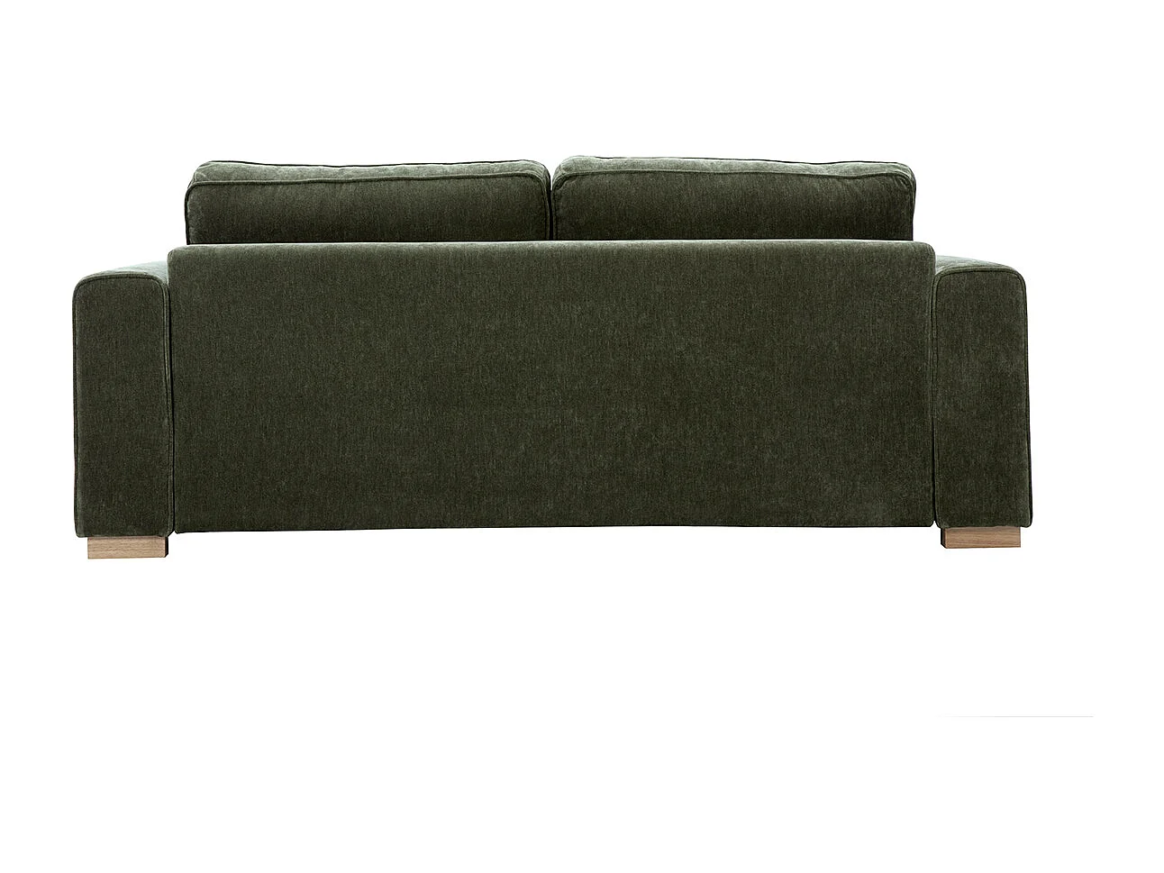 Canapé design 3 places en tissu effet velours vert kaki PEPPER