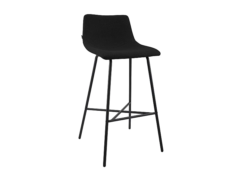 Tabouret de bar - Tissu - Noir - Altona