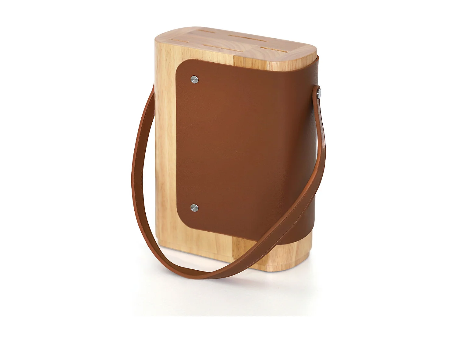 Yao - Bloc en bois d'hévéa pour 5 couteaux de cuisine