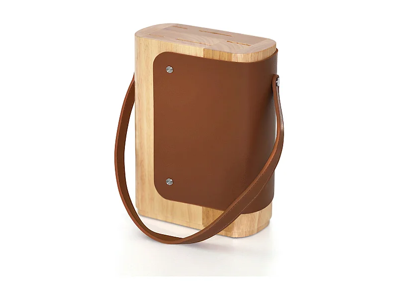 Yao - Bloc en bois d'hévéa pour 5 couteaux de cuisine