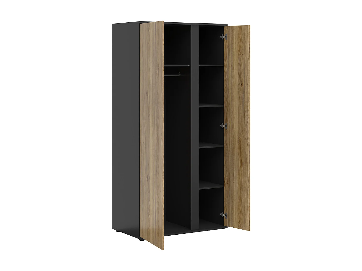 2-türiger Schrank Pia Schwarz und Holz