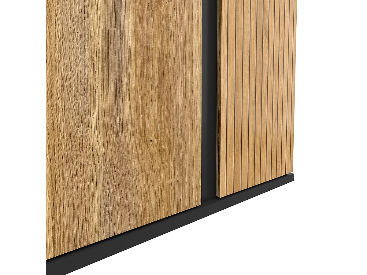 Armoire 2 portes Pia Noir et Bois