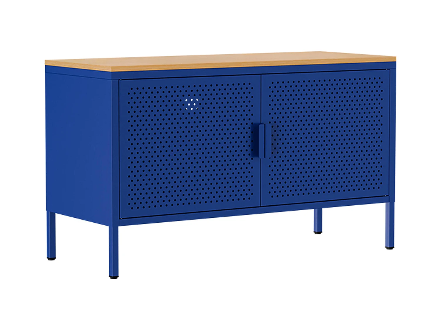 Buffet moderne 2 portes L100 cm en métal bleu foncé