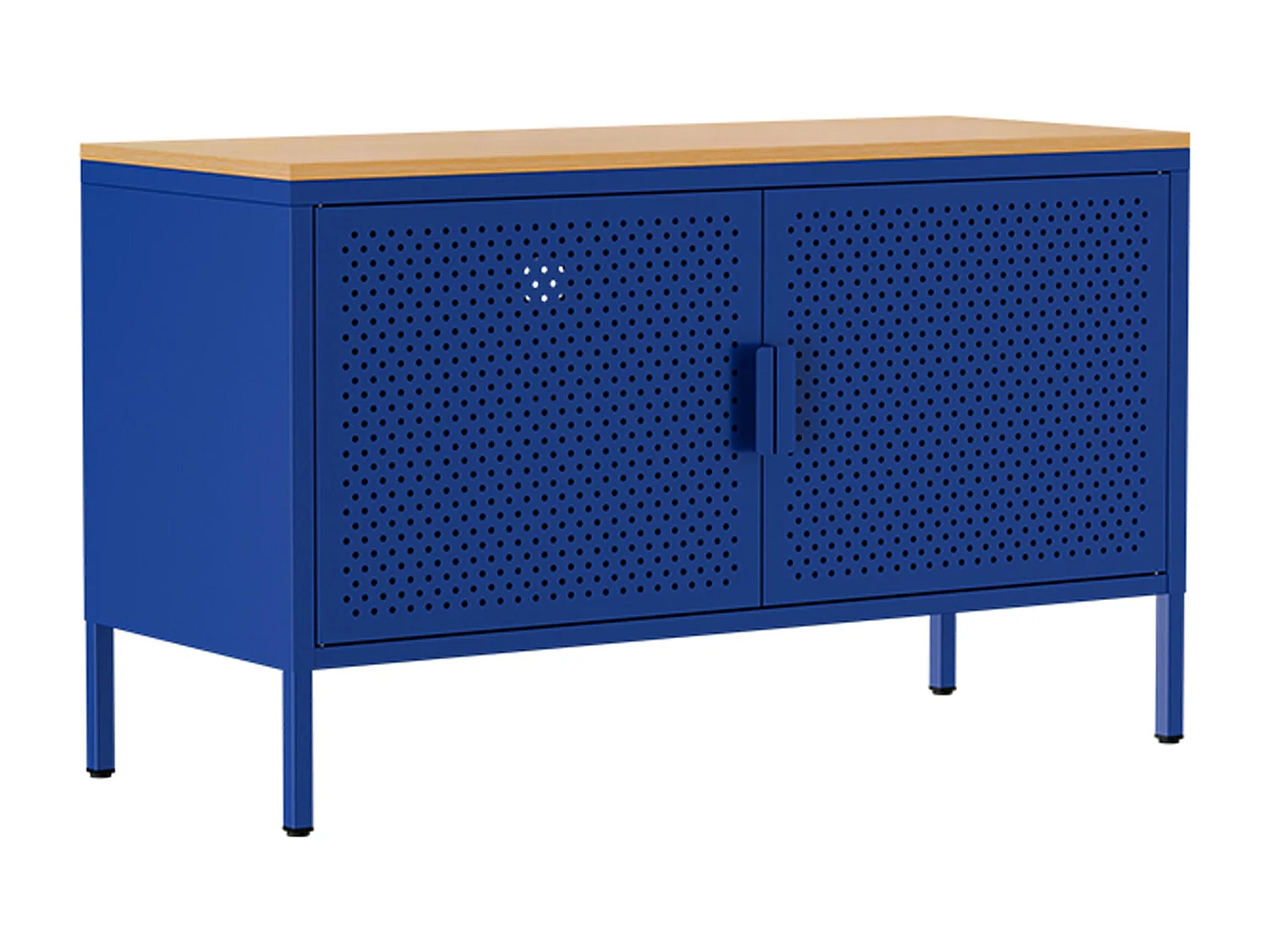 Buffet moderne 2 portes L100 cm en métal bleu foncé